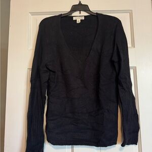 Cozy Black V-Neck Sweater, Size XS